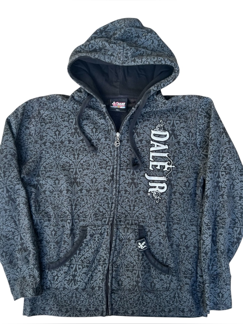 VTG Chase Authentics Dale Earnhardt Jr 88 Damask Zip Hoodie Sweatshirt Large